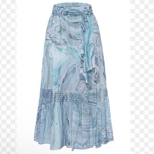 St. roche Selma Skirt marbled ocean blue maxi skirt women’s large new with tags